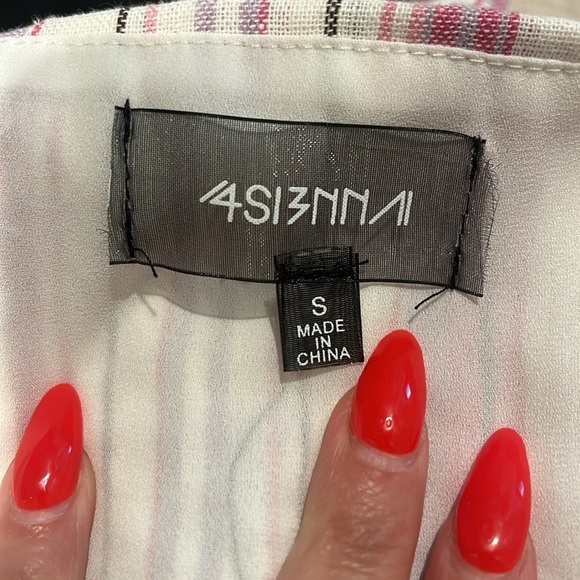 4SI3NNA Daria Striped Tie-Back BOW Strapless Crop Top in Pink Size Small NWOT S - Picture 8 of 12